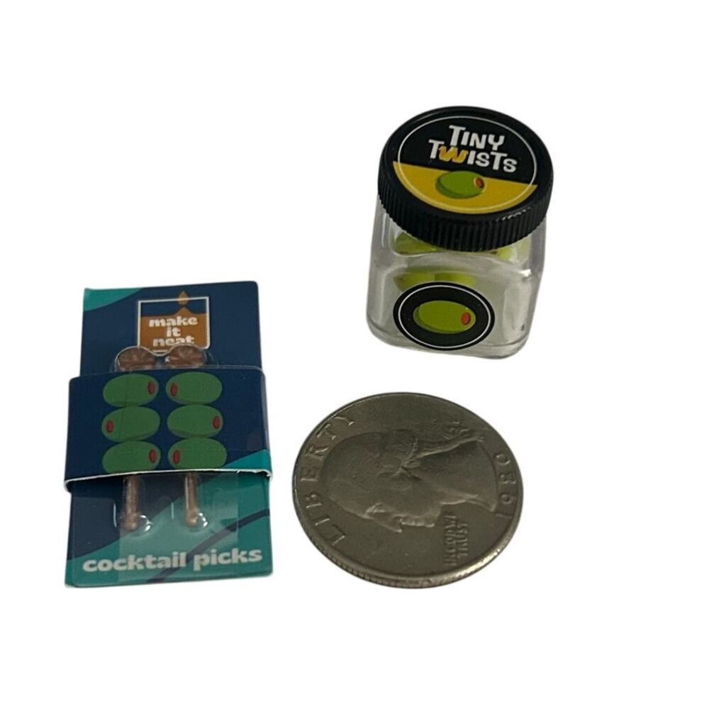 MGA Miniverse Tiny Twists Mini Green Olives with Cocktail Picks New